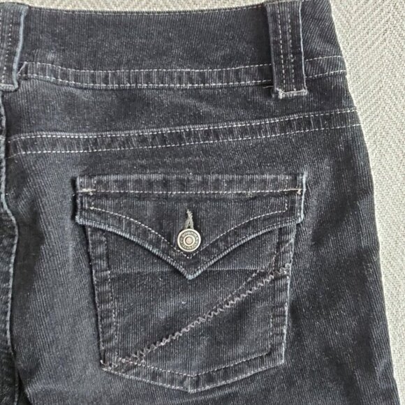 Sonoma Corduroy Pants Women's 10 Average (34x32) Black Boot Cut Brown Flap Pkt - Picture 13 of 16